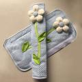 2x Flower Polka Dot Door/refrigerator Handle Cover Gloves Blue