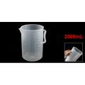 Laboratory Clear White Plastic 2000ml Measuring Cup Handled Beaker