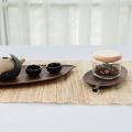 Wooden Leaf Tray for Tea Set for Hotel Black Walnut Leaves Plate -b