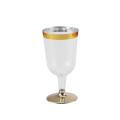12pcs 180ml Disposable Wine Glass Plastic Champagne Bottle Gold