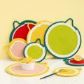 2pcs Round Placemats, Fruit-shaped Insulation Mats, Table(green)