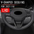 Car Carbon Fiber V Style Steering Wheel Panel Cover for Hyundai I10