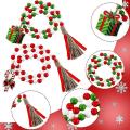 Wooden Bead Wreath with Tassels,2 Pcs Garland for Christmas Tree
