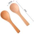 50 Pieces Wooden Spoon Mini Natural Spoon for Kitchen (mixed Color)