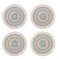 4pcs Bohemian Woven Cotton Placemat Household Decorative Mat(orange)