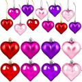 24pcs Valentines Day Decor Heart Shaped Hanging Baubles Decorations