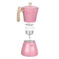 Latte Mocha Percolator Pot Stovetop Coffee Maker 300ml Pink