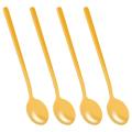 4pcs/set Shape Coffee Spoon Stainless Steel Dessert Spoon(gold)