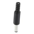 20 Pcs Black 2.5mm X 5.5mm Dc Power Male Plug Jack Adapter