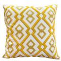 Cute Geometric Embroidery Pillow Case with 45x45cm-yellow