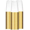 Gold Plastic Party Cups Disposable Wine Cups -gold Rim