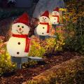 Christmas Solar Powered Led Snowman Light Decor Garden Lamps Red