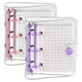 2 Sets Mini Transparent 3 Ring Binder Covers with Inner Paper Mini