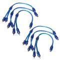 6 Pcs Audio Para 1 Rca Hembra A 2 Rca Macho Adaptador De Cable