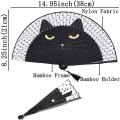 4pack Handheld Fan, Cartoon Cat Folding Silk Fan, with Elegant Tassel