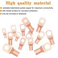 174pcs Copper Battery Cable Ends Ring Terminal for Awg2/4/6/8/10/12