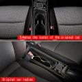 2pcs Glossy Black Center Console Water Cup Holder Decoration Cover