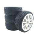 4pcs 12mm Hex 66mm Rc Car Rubber Tires Wheel Rim for 1/10 Model,white