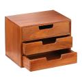 Wooden Desktop Drawer Storage Box Office Desktop Storage Cabinet A