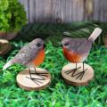 2pcs/set Resin Robin Birds Redbreast Mockingbird Home Decor