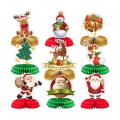 9pcs Christmas Theme Honeycomb Centerpieces Ornaments for Table Decor
