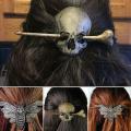 Halloween Handmade Retro Bronze Skull Hairpin, Diy Hair Accessories,a