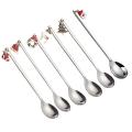Stainless Steel Christmas Party Table Decoration Coffee Spoon Silver