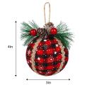 Christmas Lattice Ball Ornaments, Black and Red Buffalo (9 Pcs)