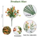 6 Pack Artificial Flowers for Outdoors,fake Hanging Plants Greenery