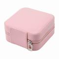 Portable Jewelry Box Zipper Pu Storage Boxes for Womenorange