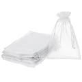 100 Organza Gift Bags Drawstring Candy Pouches(7.9 X 11.8 Inch,white)