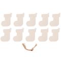 10pcs Christmas Wood Chip Pendant, Creative Home Decoration Socks