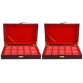 100 Pcs Wood Coin Storage Case Holder Commemorative Collection Box