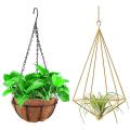 Hanging Air Plant Holder with Chain Tillandsia Container Gold