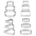 12pcs Stainless Steel Perforated Tart Rings, Porous Cake Mousse Molds