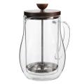 600ml Double Wall Glass Coffee Pot Filter Presses Kettle Household