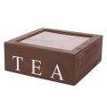 Wooden 9 Grids Tea Box Tea Bags Container Storage Box-red Wine Color