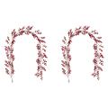 2x 6.39ft Red Berry Christmas Artificial Garland for Christmas Decor