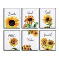 6 Pieces Sunflower Bathroom Decor Relax Soak Unwind Wall Painting Art