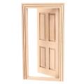 1/12 Dollhouse Wood External Door Unpainted Diy Dollhouse Accessories