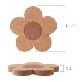 12pcs Coasters for Drinks,4inch Cork Flower Shape Coasters for Coffee