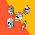 5 Pcs Enamel Pins Set Skull Gothic Lapel Pin for Backpack and Jackets