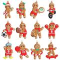 12 Pieces Christmas Gingerbread Man Ornaments Sports Gingerbread