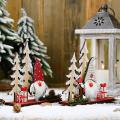 Wooden Pine Cone Double Tree Forest Elderly Ornaments Christmas Props