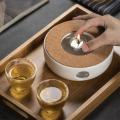 Mini Ceramic Teapot Holder Base Coffee Water Warmer Candle Holder Tea