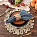 3pcs Round Woven Placemats for Dining Table Natural Braided Charger