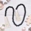 2 Pcs Tassel Beaded Country Bohemian Beads Wall Hanging Decor 96cm