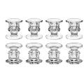 8pcs Glass Candle Holders Wedding Candlestick Fine Dining Home Decor