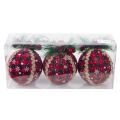 Christmas Tree Red Plaid Painted Hanging Balls for Gift Home Decor-c