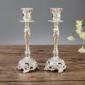 2pcs Metal Candle Holders Wedding Candlestick Home Decor Gold S